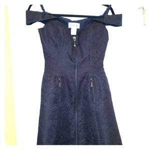 Navy blue Sheri Hill cocktail dress.